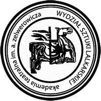 logo Akademii Teatralnej w Warszawie. Filia w Białymstoku